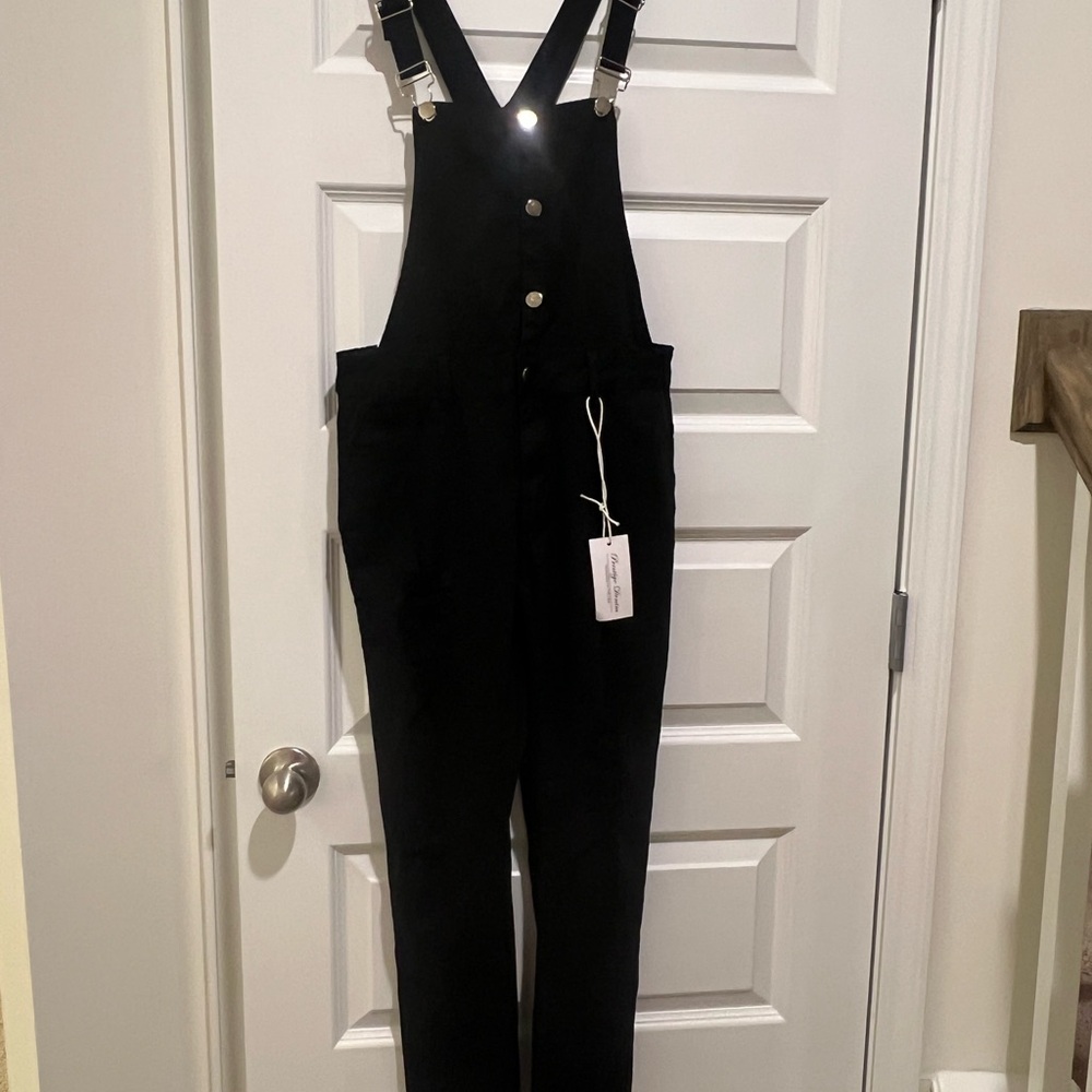 Black Denim Overalls with Classic Styling